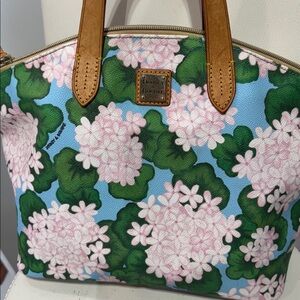 Dooney & Bourke Floral Satchel with Pink and Green